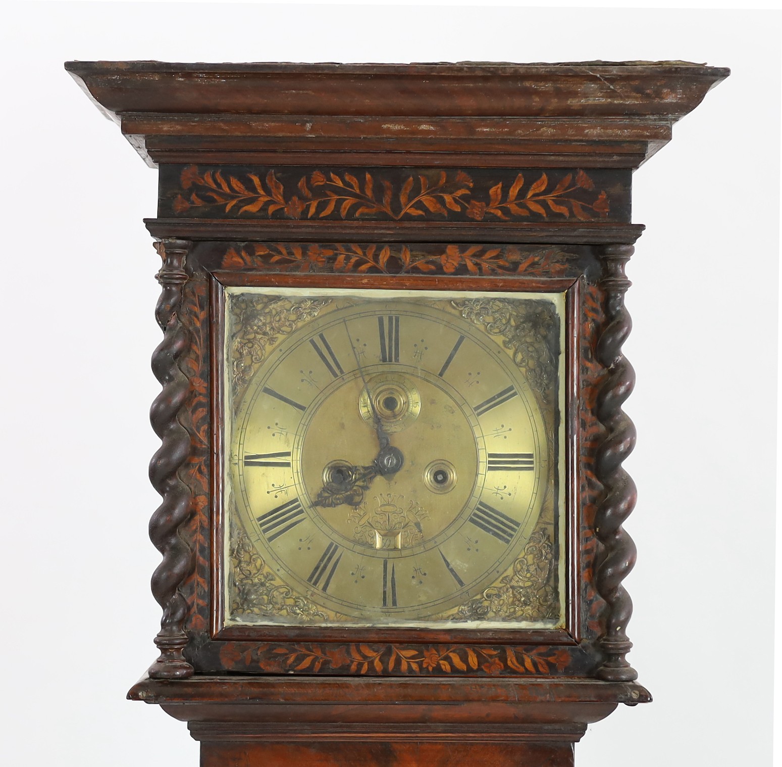 A William and Mary floral marquetry and walnut eight day longcase clock, 52cm wide, 208cm high